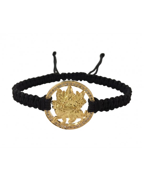 Auspicious Mata Bracelet in gold on adjustable thread