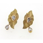 Gold Leaf Earring with Polki