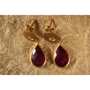 Tourmaline Pear Drops in Gold