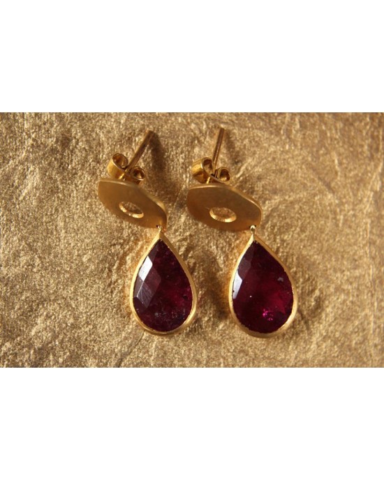 Tourmaline Pear Drops in Gold