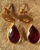 Tourmaline Pear Drops in Gold