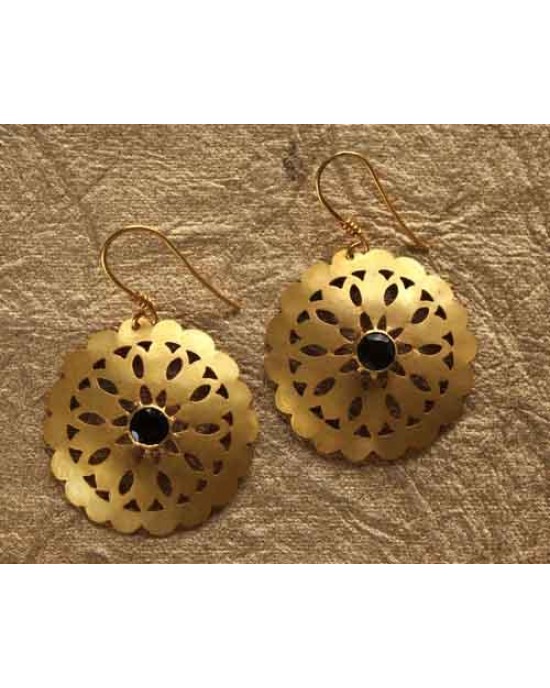 Gold Earrings with Smokey