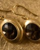 Gold Earring with Smokey Quartz