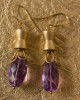 Gold Earrings with Amethyst 