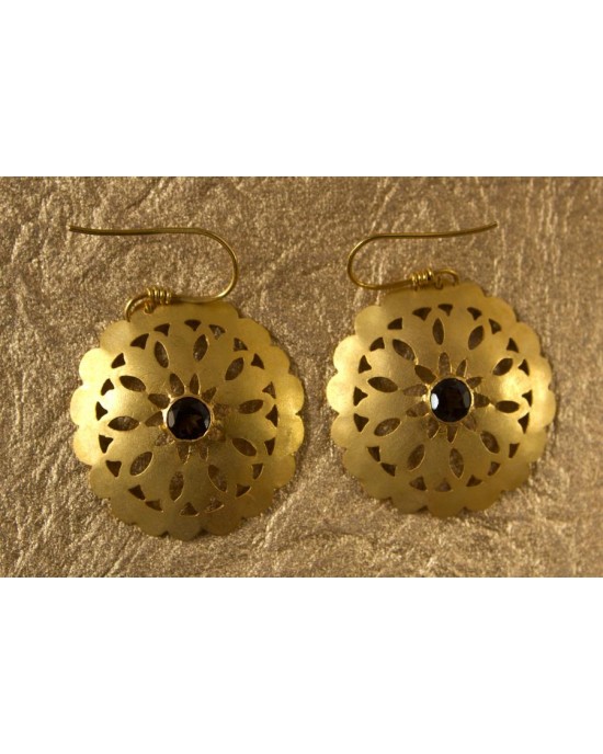 Gold Earrings with Smokey