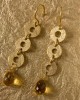 Gold Earrings with Citrine