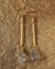 Slender Gold Earrings with Rutile Drops