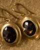 Gold Earring with Smokey Quartz