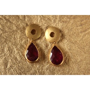 Tourmaline Pear Drops in Gold