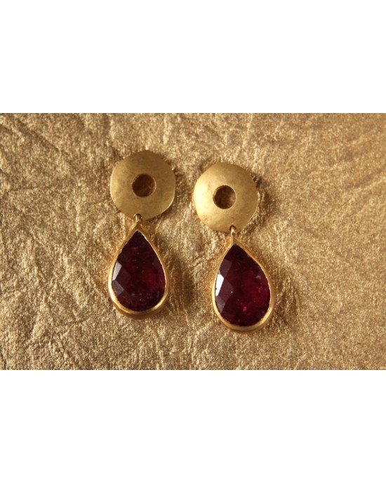 Tourmaline Pear Drops in Gold