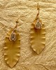 Gold Leaf Earrings with Flat Cut Diamonds