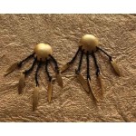 Gold Earrings with Brushed Look