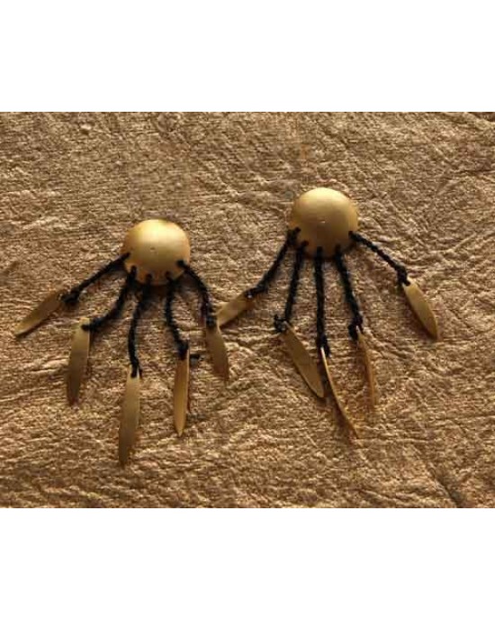 Gold Earrings with Brushed Look