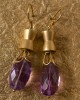 Gold Earrings with Amethyst 