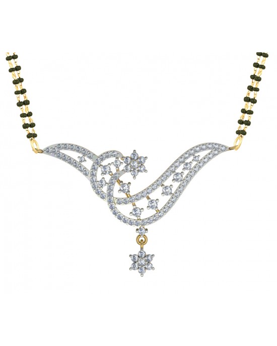 Dainty Diamond Mangalsutra in Gold