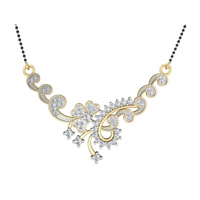 Floral Design Diamond Mangalsutra