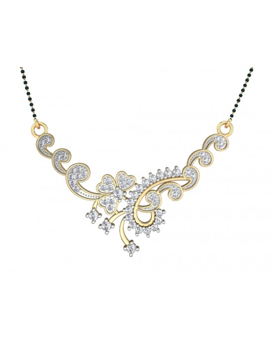 Floral Design Diamond Mangalsutra