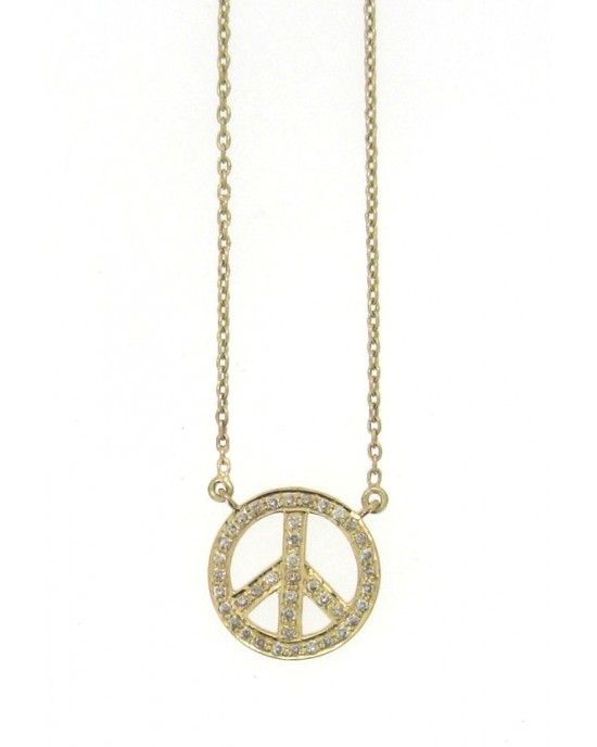 Peace Sign Pendant in Gold 18k