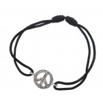 Peace Sign Diamond Bracelet