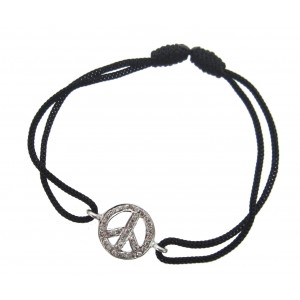 Peace Sign Diamond Bracelet