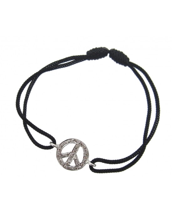 Peace Sign Diamond Bracelet