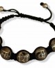 Om Namah Shivay Mantra Bracelet in Two Tone Silver Beads