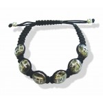 Om Namah Shivay Mantra Bracelet in Two Tone Silver Beads