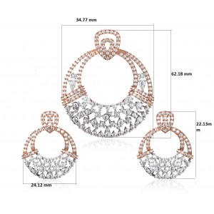 Vikki Diamond Pendant & Earrings set in gold