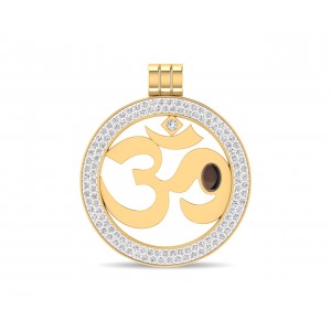 Om Gold Pendant With Diamonds