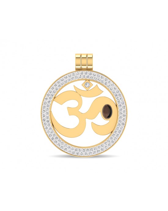 Om Gold Pendant With Diamonds