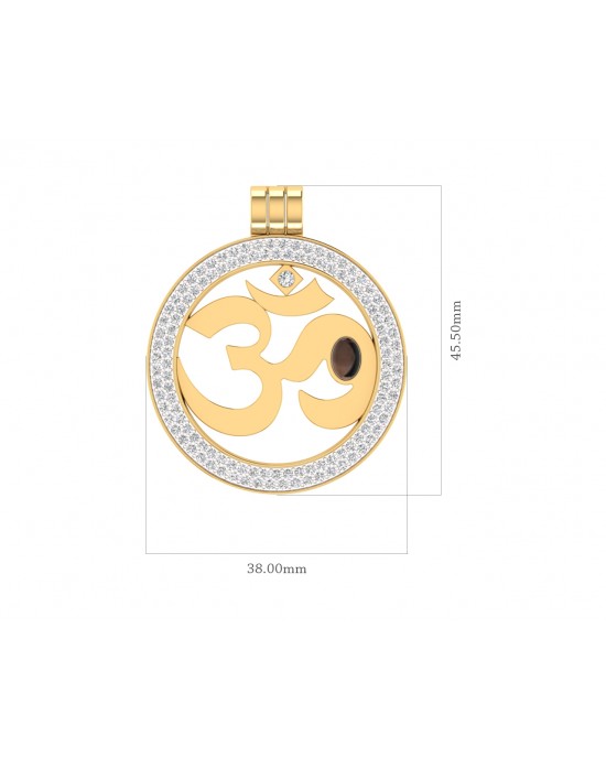 Om Gold Pendant With Diamonds