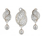 Alluring designer diamond pendant set 