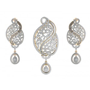 Alluring designer diamond pendant set 