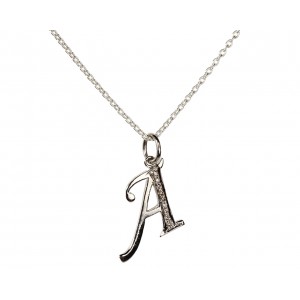 Alphabet A pendant with Diamonds