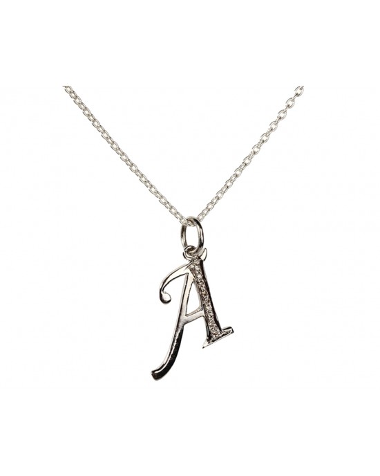 Alphabet A pendant with Diamonds