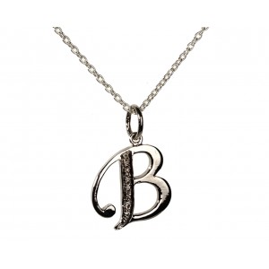 Alphabet B pendant with Diamonds