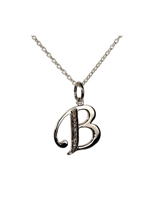 Alphabet B pendant with Diamonds
