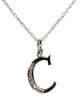 Alphabet C pendant with diamonds