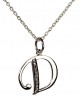 Alphabet D pendant with diamonds