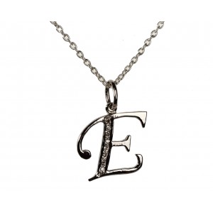 Alphabet E pendant with diamonds