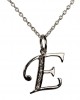 Alphabet E pendant with diamonds