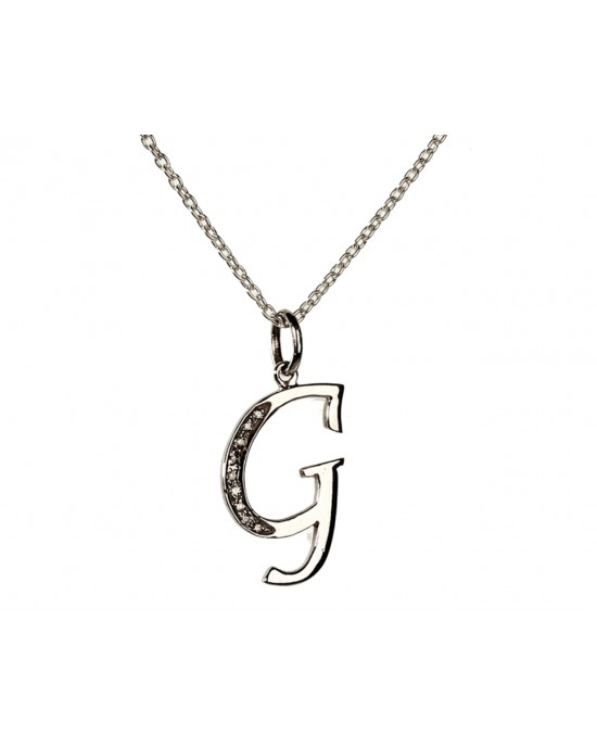 Alphabet G pendant with diamonds