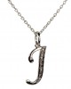 Alphabet J pendant with diamonds