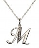 Alphabet M pendant with diamonds