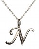 Alphabet N pendant with diamonds