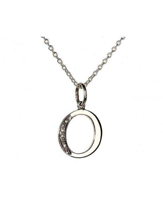 Alphabet O pendant with diamonds