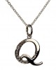 Alphabet Q pendant with diamonds