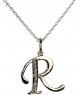 Alphabet R pendant with diamonds