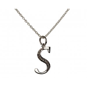 Alphabet S pendant with diamonds