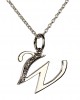 Alphabet W pendant with diamonds